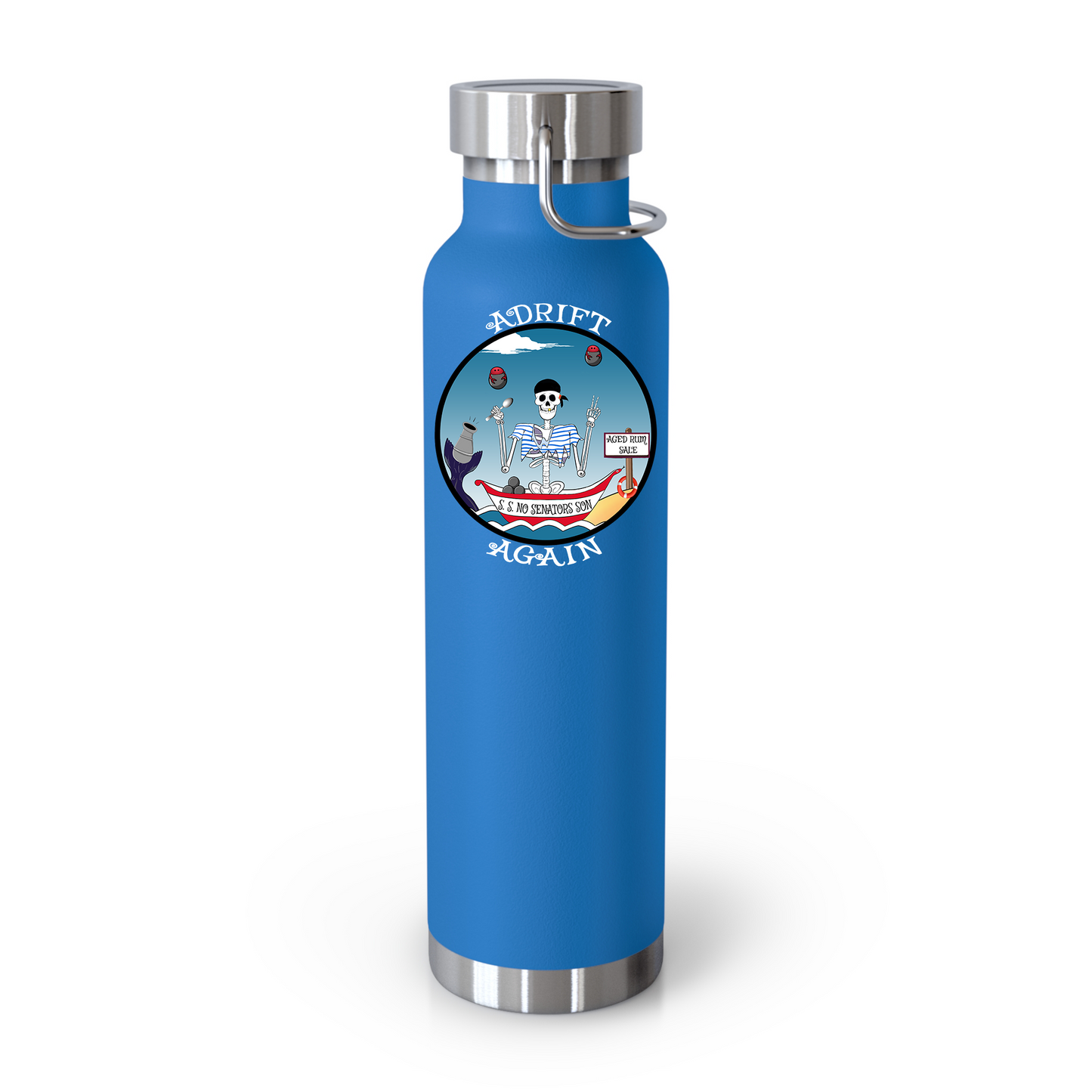 S. S. No Senators Son 22 oz Water Bottle, Dual Wall, Stainless Steel, In Light Blue, Red, Black or White