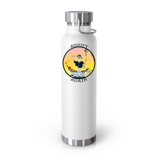 Peace, Love & Pickleball 22 oz Water Bottle, Dual Wall, Stainless Steel, In Light Blue, Black or White