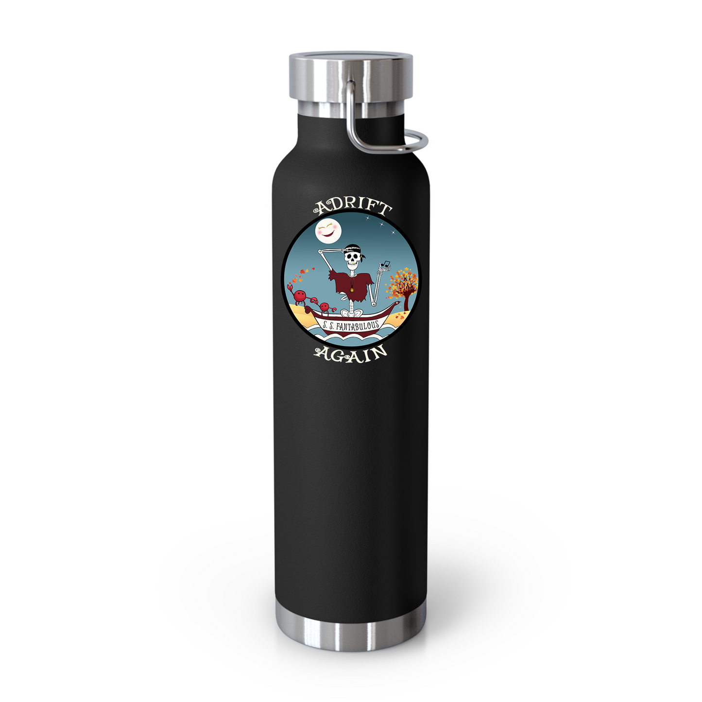 S. S. Fantabulous 22 oz Water Bottle, Dual Wall, Stainless Steel, In Stainless, Orange, Gray, Black or White