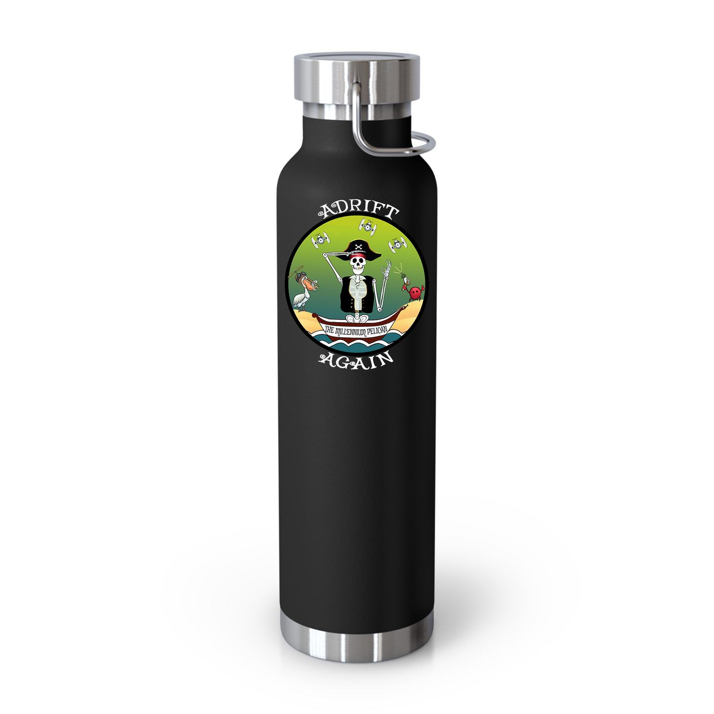 The Millennium Pelican 22 oz Water Bottle, Dual Wall, Stainless Steel, In Stainless, Grey, Black or White