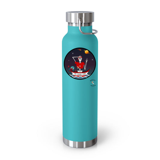 The Cosmic Crab 22 oz Water Bottle, Dual Wall, Stainless Steel, In Mint, Red, Black or White