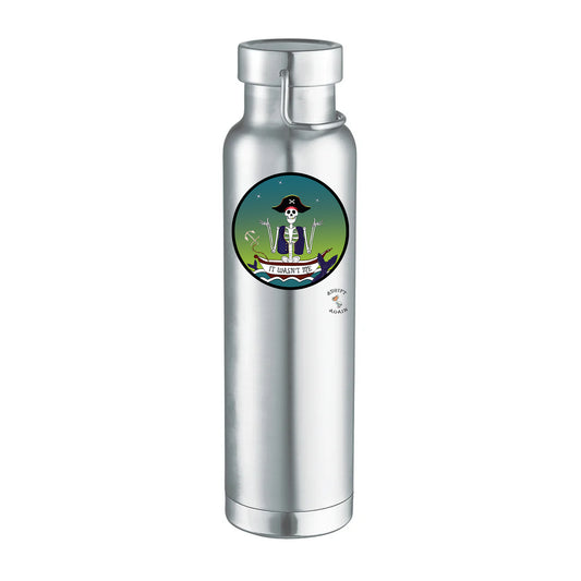 Adrift Again It Wasn't Me 22 oz Water Bottle, Dual Wall, Stainless Steel, In Stainless, Midnight Plum, Black or WhiteNavy, Grey, Black or White