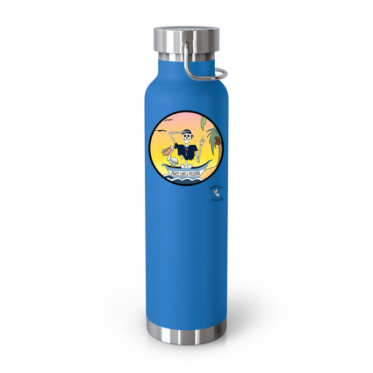 Peace, Love & Pelicans 22 oz Water Bottle, Dual Wall, Stainless Steel, In Light Blue, Black, White or Stainless