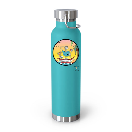 Pelican Coffee Co. 22 oz Water Bottle, Dual Wall, Stainless Steel, In Mint, White or Black