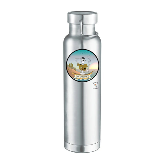 The Spry Cacti 22 oz Water Bottle, Dual Wall, Stainless Steel, In Stainless or Black
