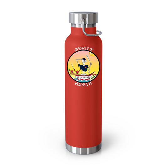 Walkin' The Plank 22 oz Water Bottle, Dual Wall, Stainless Steel, In Mint, Red, Orange, Black or White