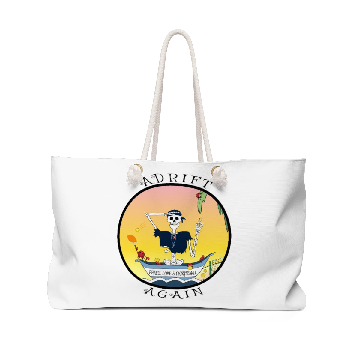 Peace, Love & Pickleball Canvas Tote (Black or White)